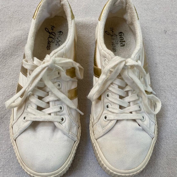 Gola Shoes - Gola ivory with gold detail canvas tennis shoe. Gola Shoes - Gola ivory with gold detail canvas tennis shoe.